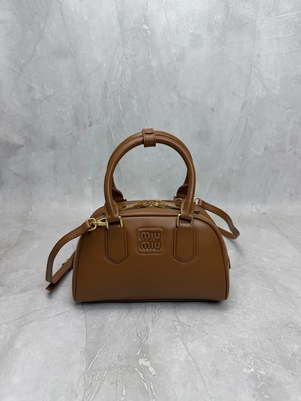Miu Miu Caramel Top Handle Bag with Detachable Strap image 1