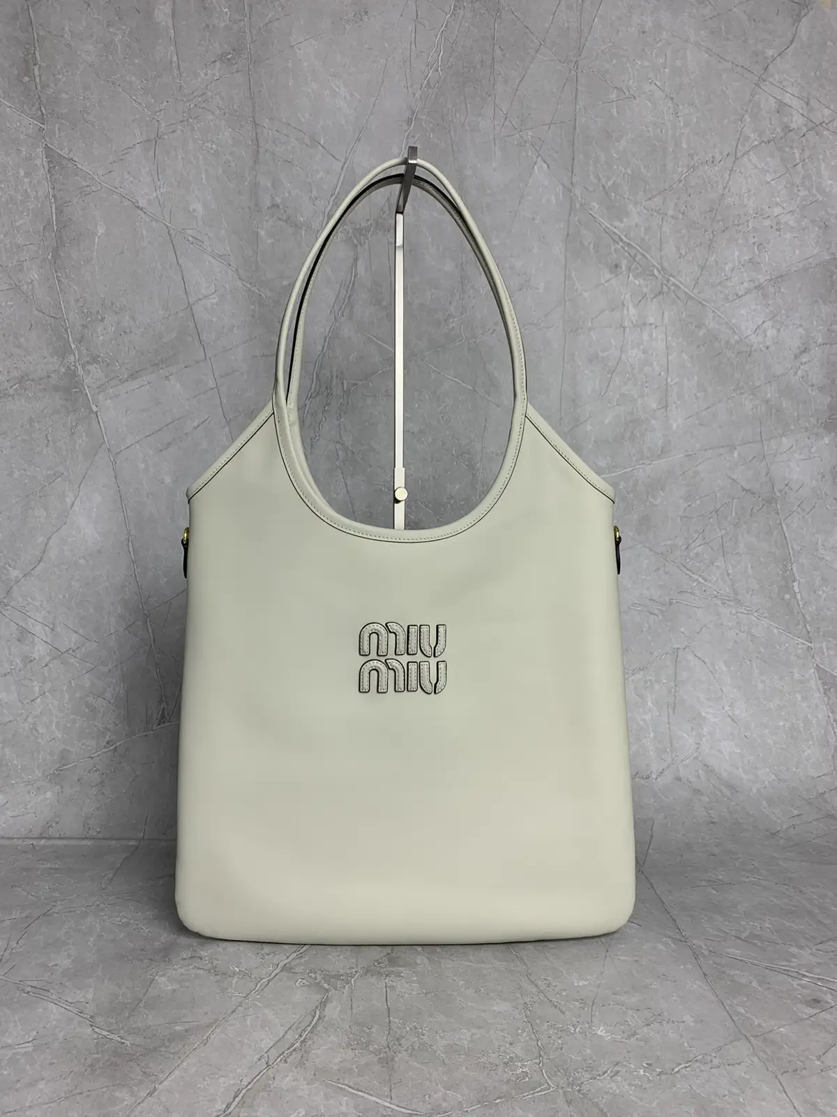 Miu Miu Ivory Hobo Tote Bag image 1