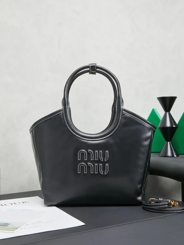 Miu Miu Black Leather Tote Bag image 1