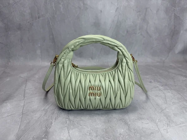 Miu Miu Sage Green Quilted Top Handle Bag image 1