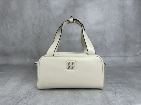 Miu Miu White Leather Top Handle Bag image 1