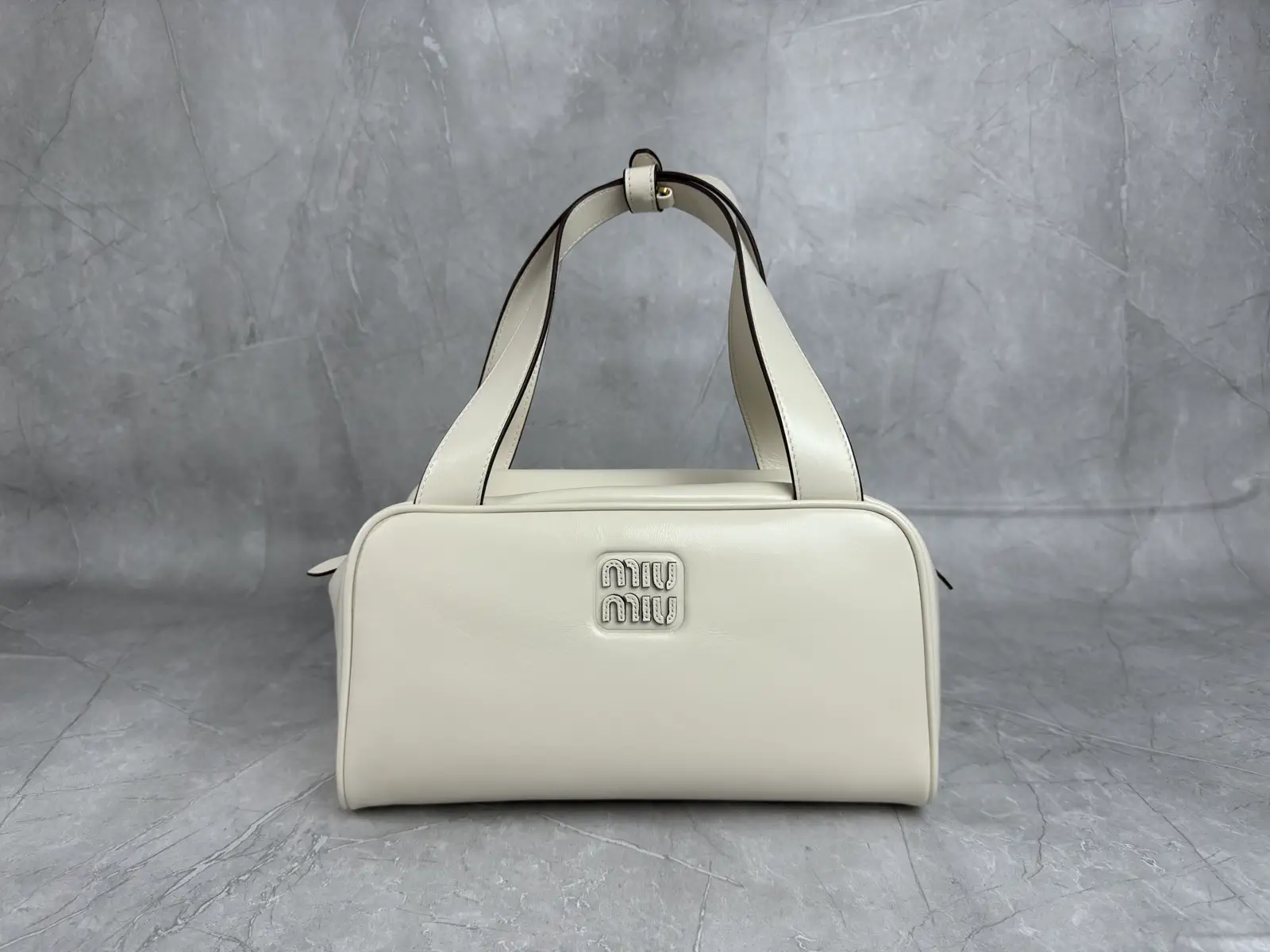 Miu Miu White Leather Top Handle Bag image 1