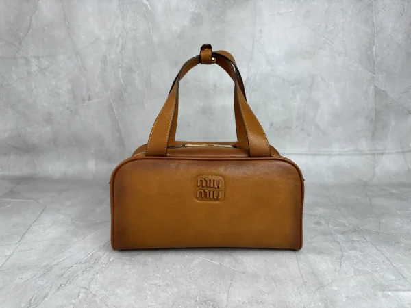 Miu Miu Brown Leather Top Handle Bag image 1