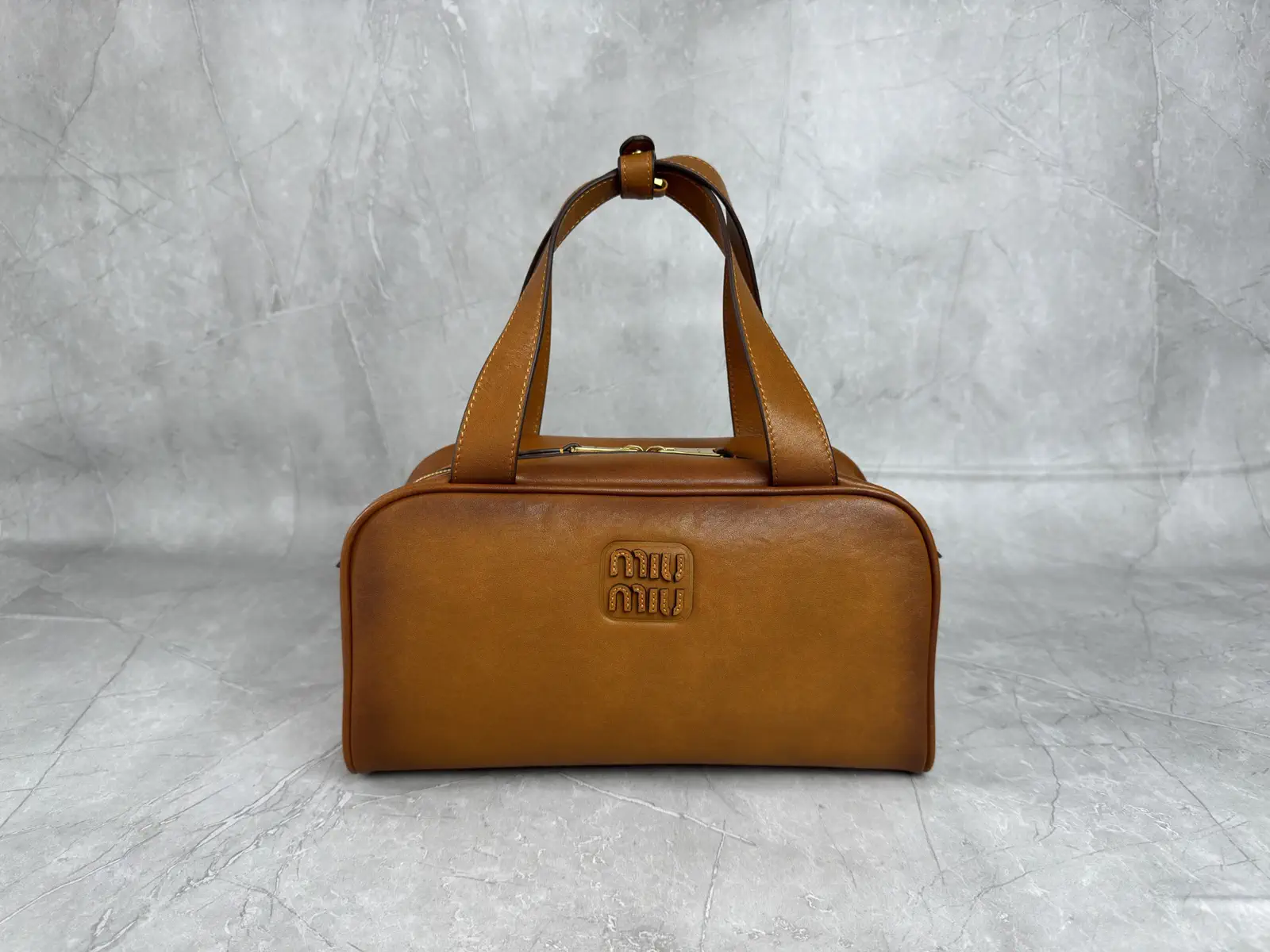 Miu Miu Brown Leather Top Handle Bag image 1