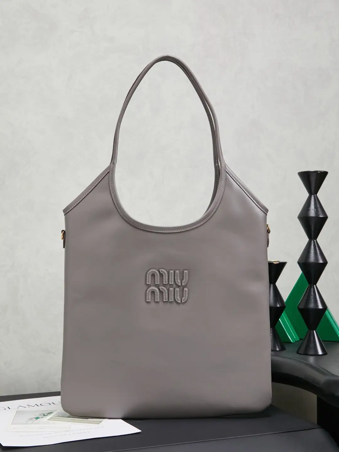 Miu Miu Grey Tote Bag image 1