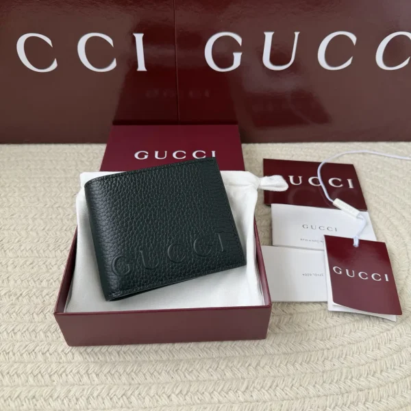 Gucci Black Pebbled Leather Bifold Wallet image 1