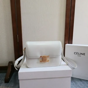 CELINE Triomphe White Shoulder Bag image 1