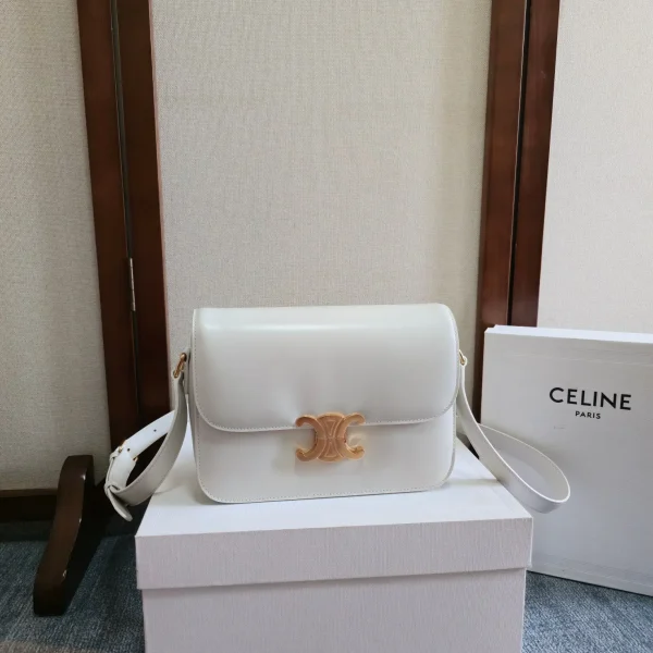 CELINE Triomphe White Shoulder Bag image 1