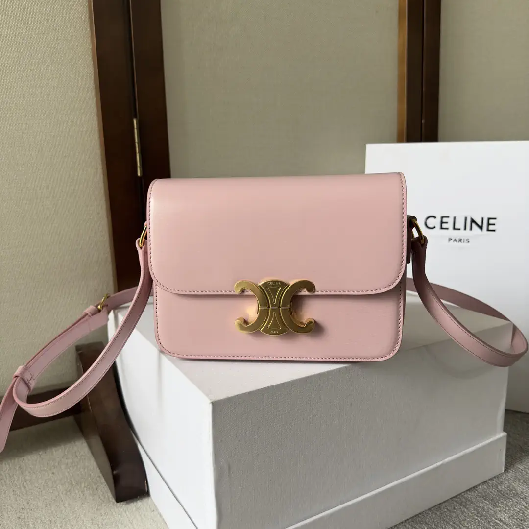CELINE Pink Triomphe Shoulder Bag image 1