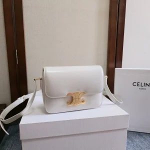 CELINE White Triomphe Shoulder Bag image 1