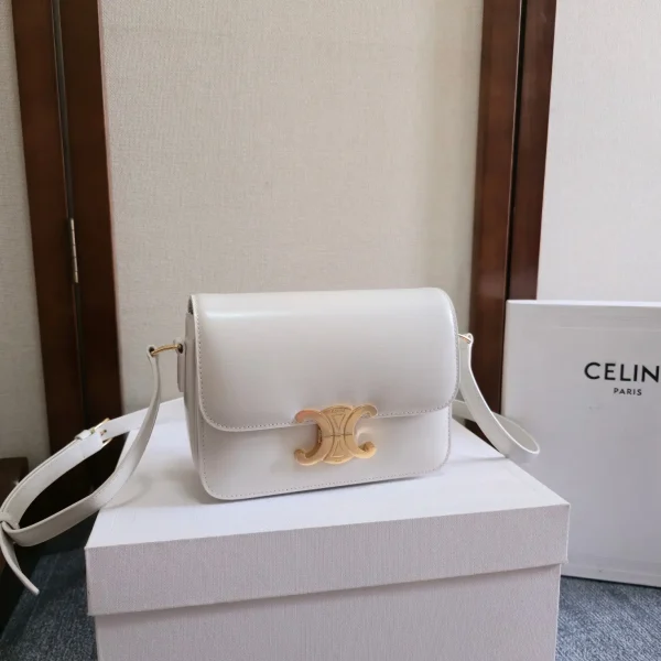 CELINE White Triomphe Shoulder Bag image 1