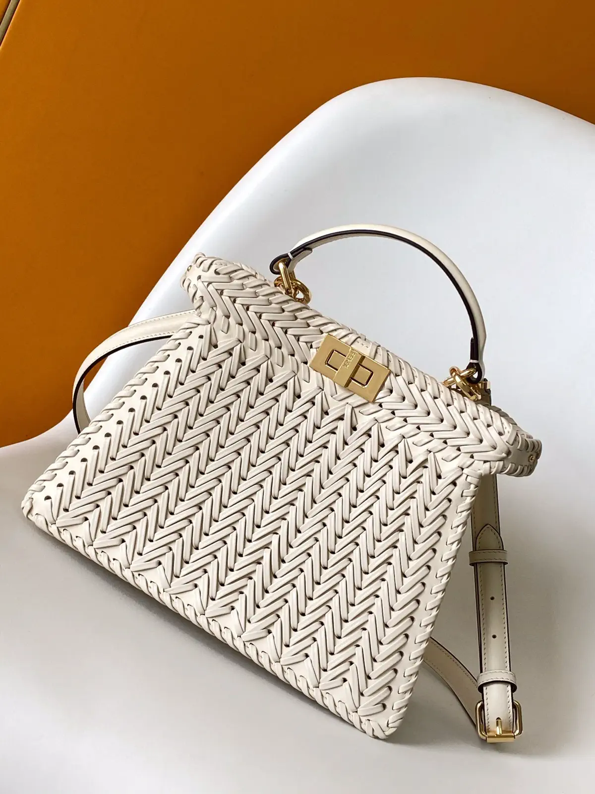 FENDI Peekaboo ISeeU Woven Top Handle Bag image 1