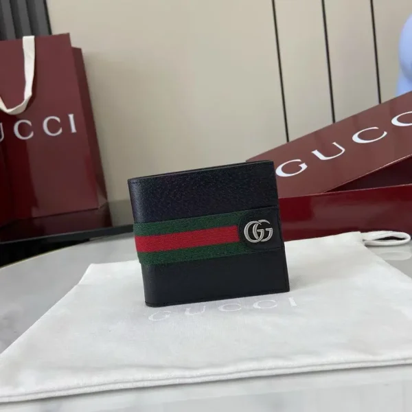 Gucci Black Web Stripe Bi-Fold Wallet image 1