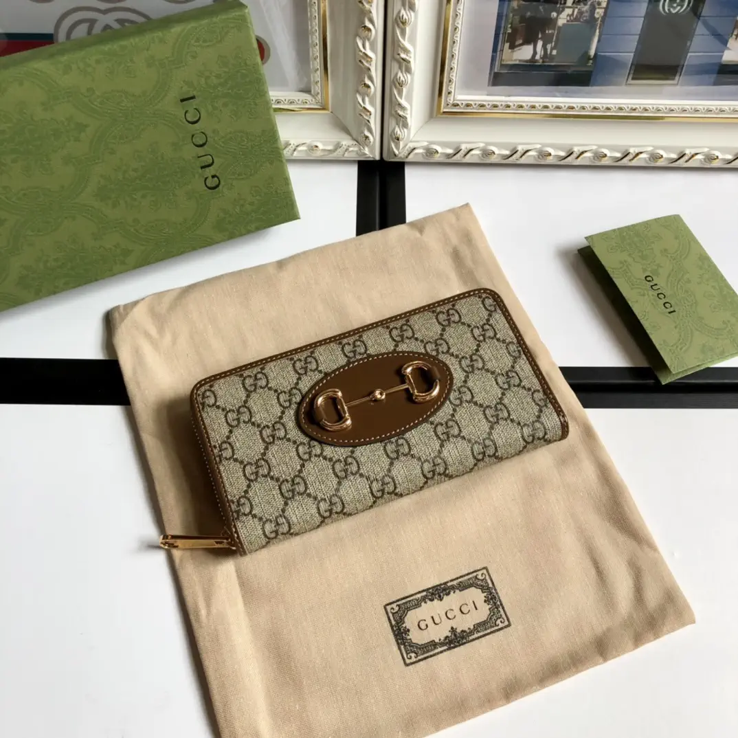 Gucci 1955 Horsebit Monogram Zip Wallet image 1