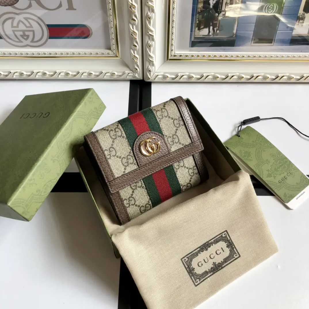 Gucci Ophidia GG Monogram Trifold Wallet image 1