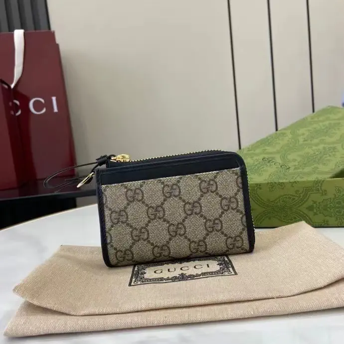 Gucci GG Emblem Monogram Card Holder with Wrist Strap image 1