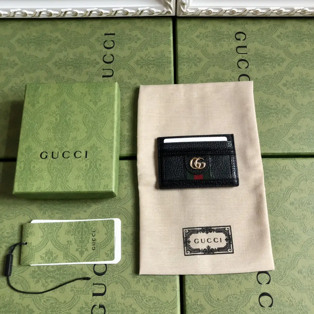 Gucci GG Logo Web Stripe Card Holder image 1