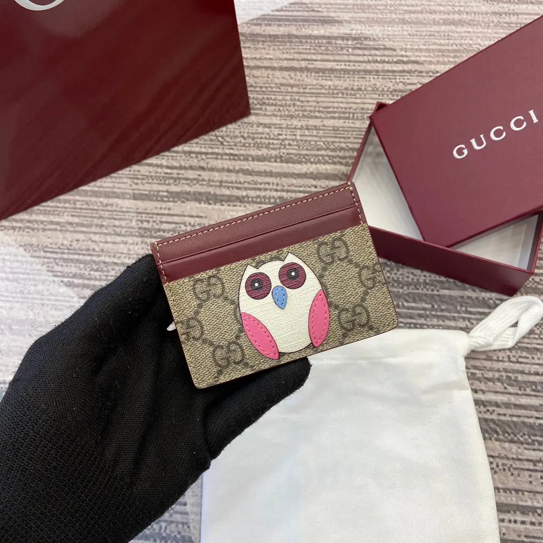 Gucci Owl Applique GG Monogram Card Holder image 1