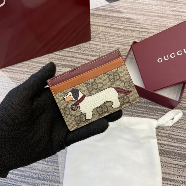 Gucci Dachshund Detail GG Card Holder image 1