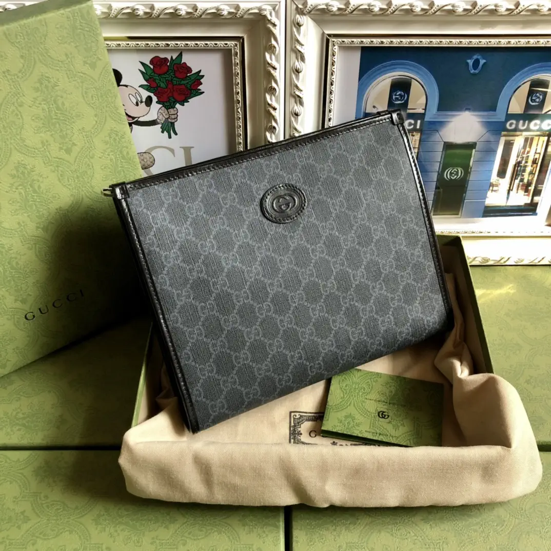 Gucci Monogram Canvas Pouch image 1