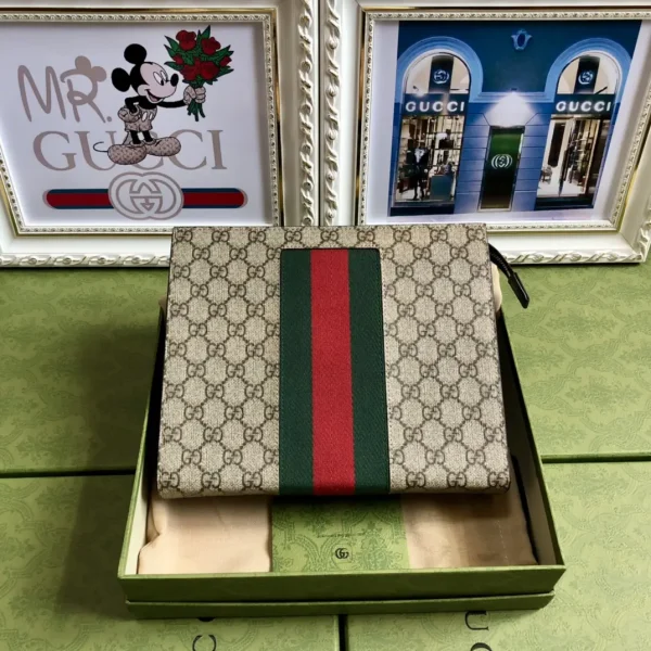 Gucci Monogram Web Stripe Clutch image 1