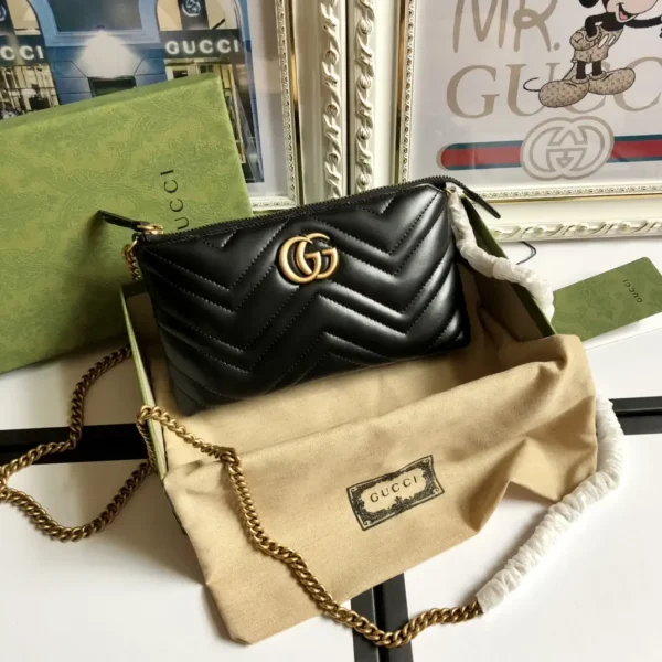 Gucci Quilted Leather GG Marmont Chain Bag image 1