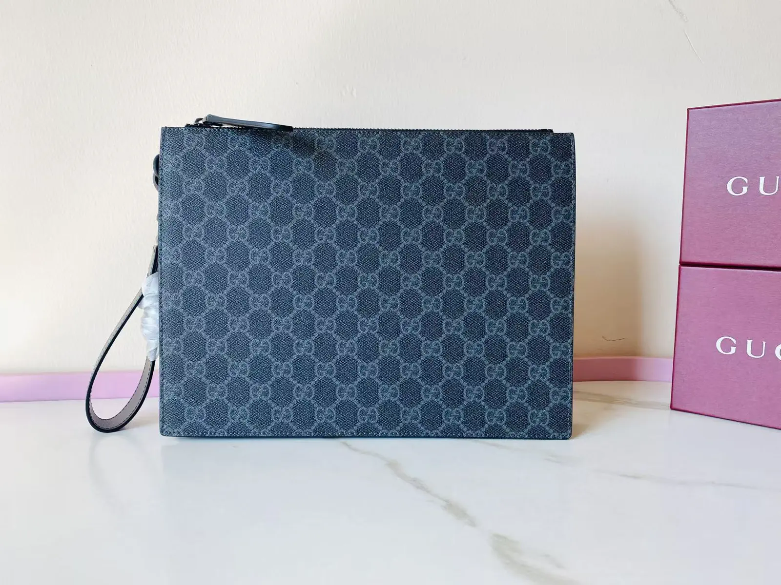 Gucci GG Emblem Monogram Zip Pouch image 1