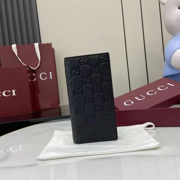 Gucci Black GG Embossed Leather Long Wallet image 1