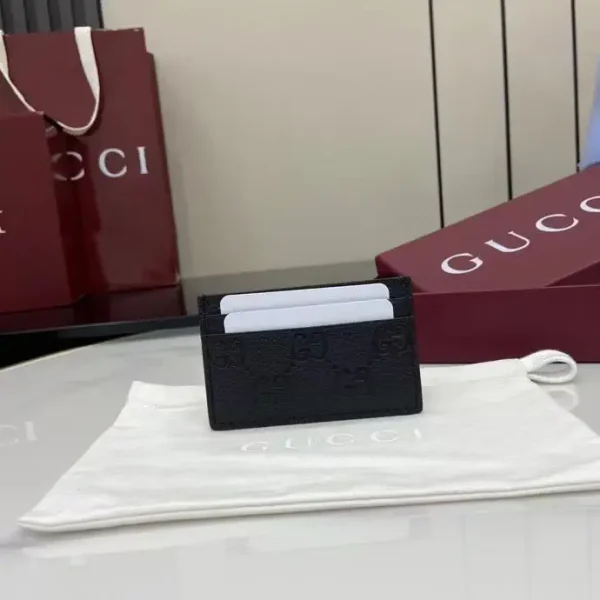 Gucci Black GG Embossed Card Holder image 1