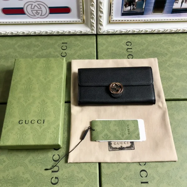 Gucci Black Pebbled Leather Wallet image 1