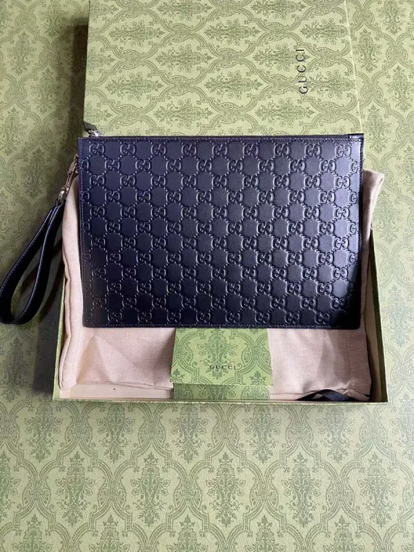 Gucci Black Monogram Clutch image 1