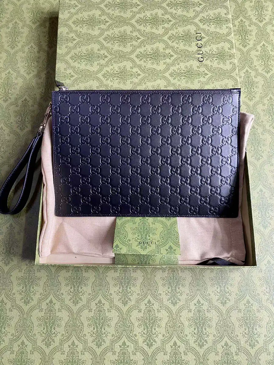 Gucci Black Monogram Clutch image 1