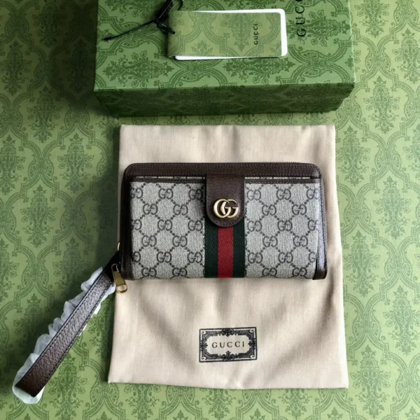 Gucci Ophidia GG Monogram Canvas Wallet with Web Stripe image 1