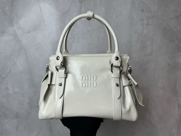 Miu Miu White Bow Detail Top Handle Bag image 1