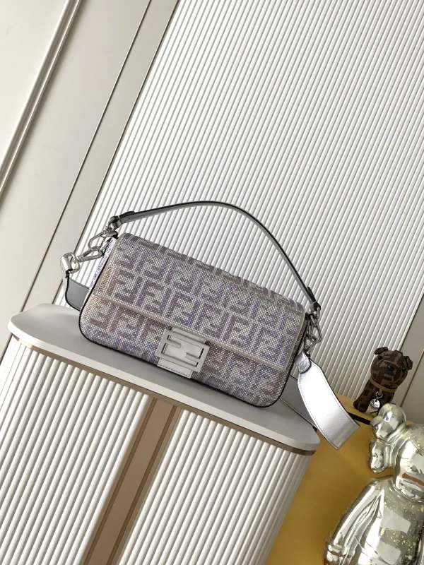 FENDI Monogram Crystal Baguette Shoulder Bag image 1