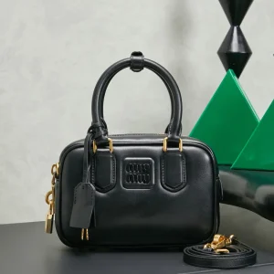 Miu Miu Black Leather Top Handle Bag image 1