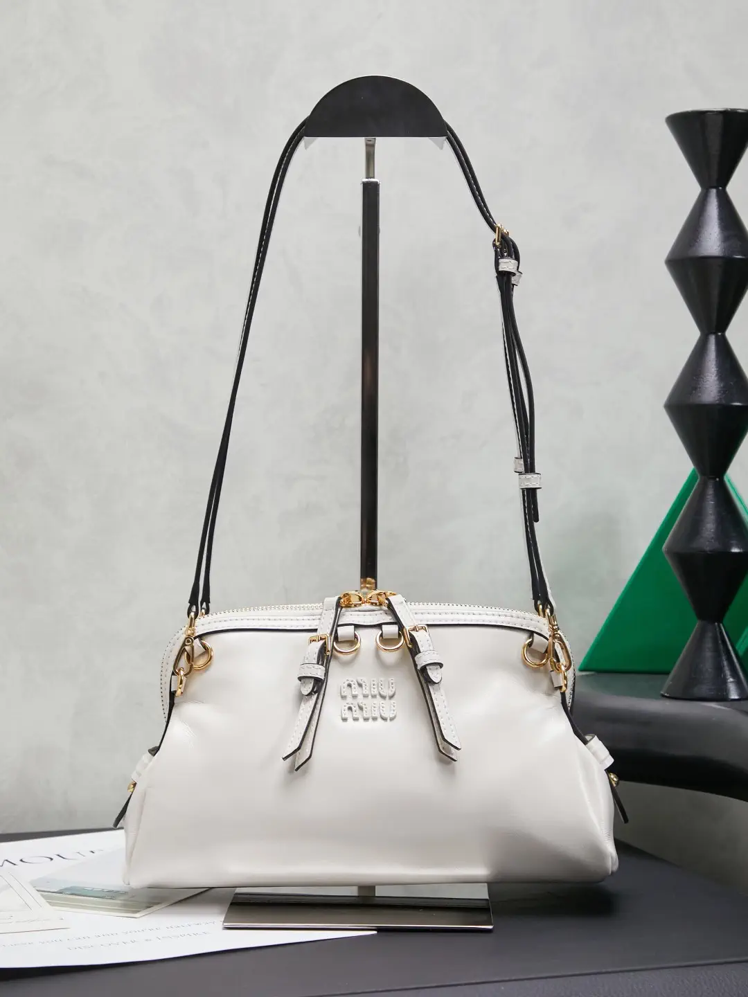 Miu Miu White Leather Convertible Bag image 1