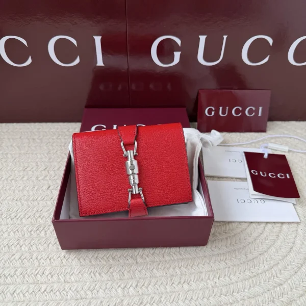 Gucci Red Wallet with Silver-Tone Clasp image 1