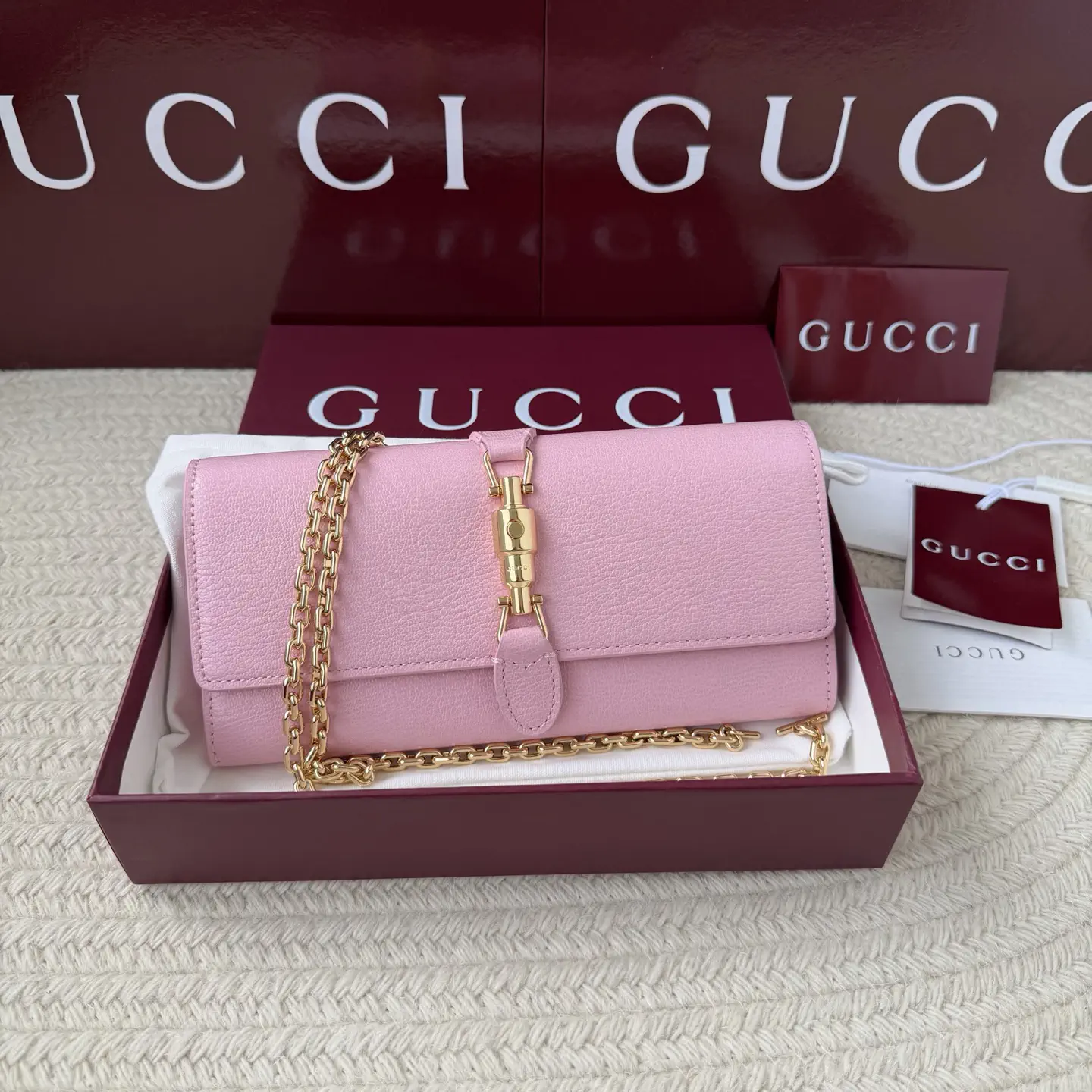 Gucci Pink Chain Wallet image 1