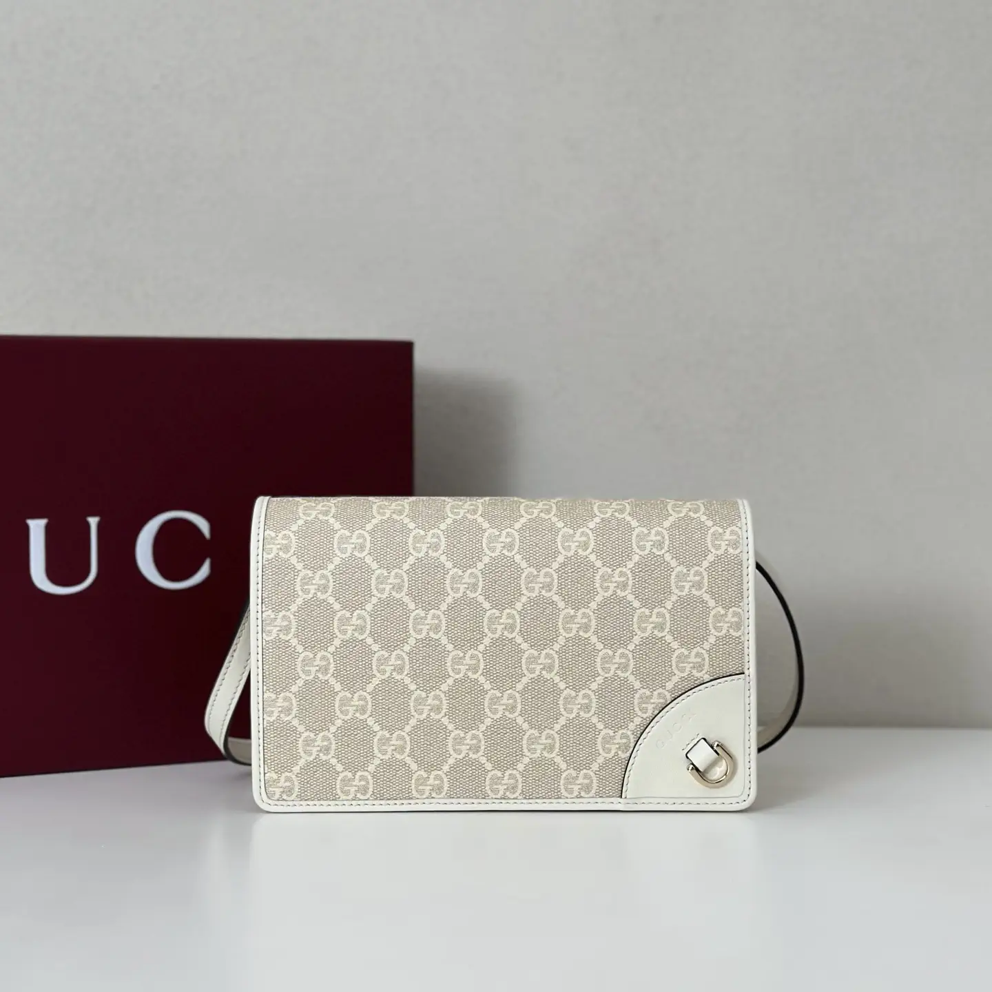 Gucci Monogram Crossbody Bag with White Trim image 1