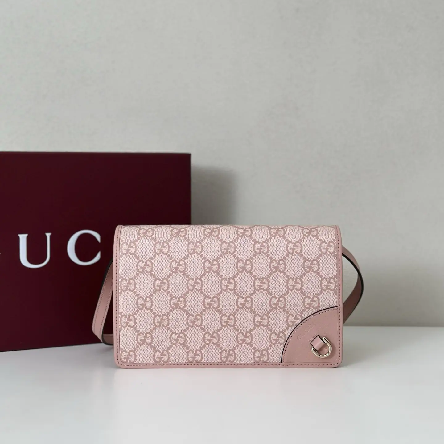 Gucci Pink Monogram Crossbody Bag image 1