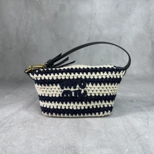 Miu Miu Striped Crochet Top Handle Bag image 1