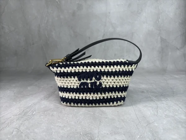 Miu Miu Striped Crochet Top Handle Bag image 1