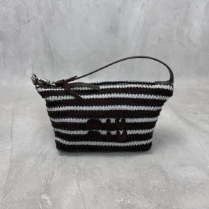 Miu Miu Striped Crochet Top Handle Bag image 1