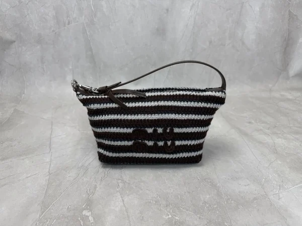 Miu Miu Striped Crochet Top Handle Bag image 1
