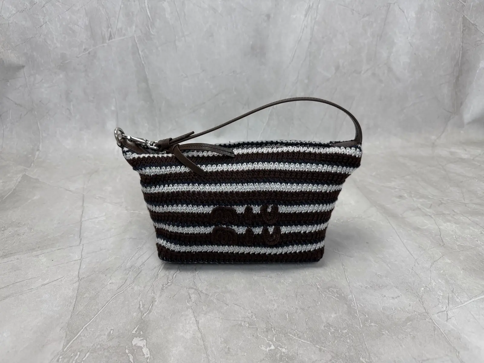 Miu Miu Striped Crochet Top Handle Bag image 1