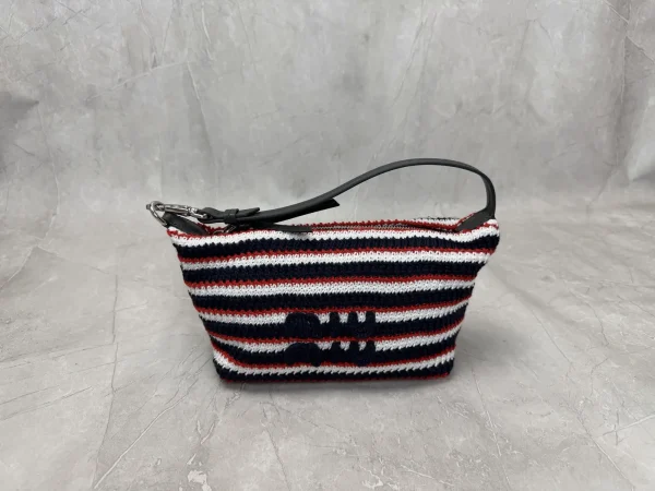 Miu Miu Striped Crochet Shoulder Bag image 1