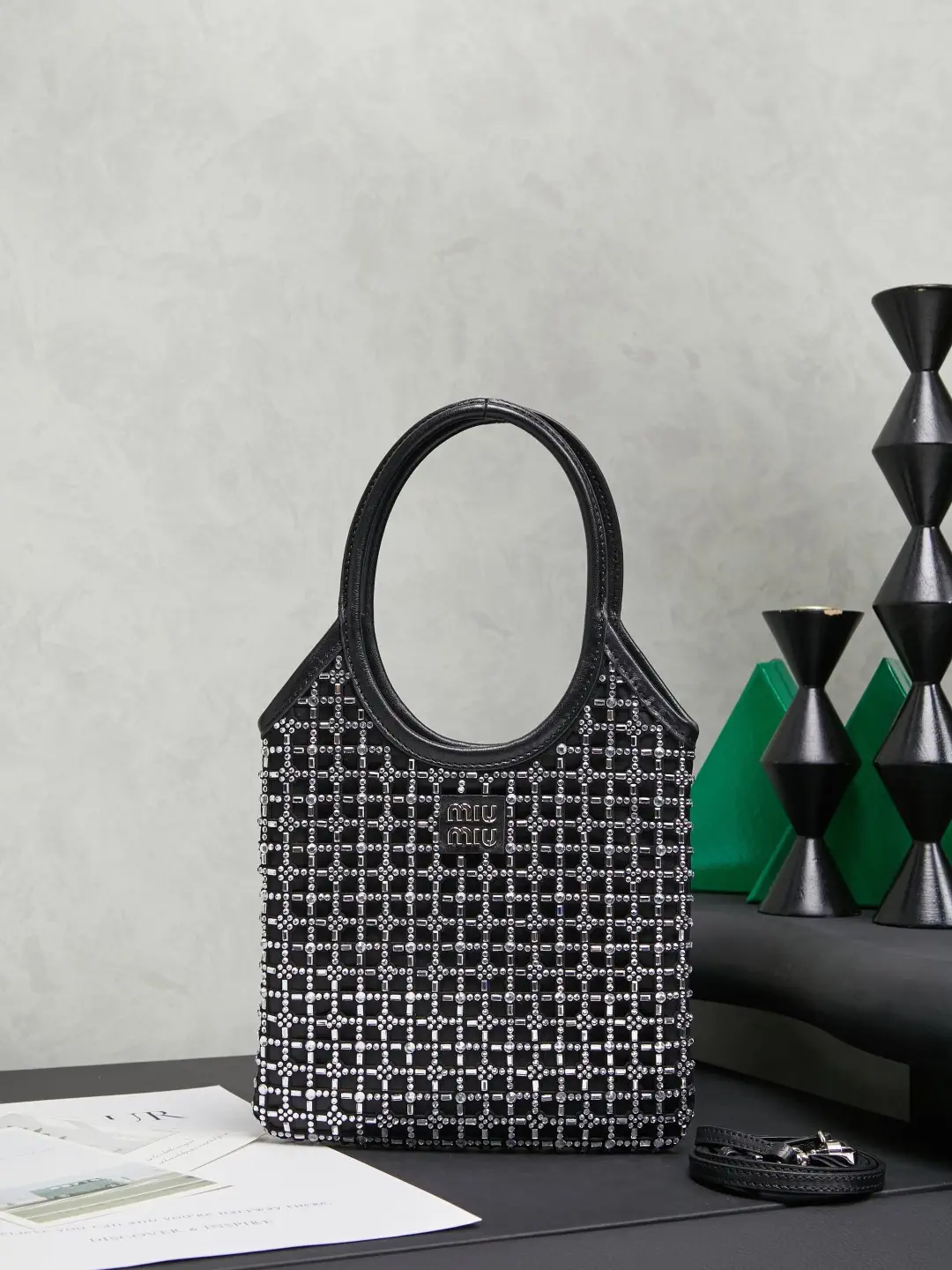Miu Miu Crystal Embellished Top Handle Bag image 1