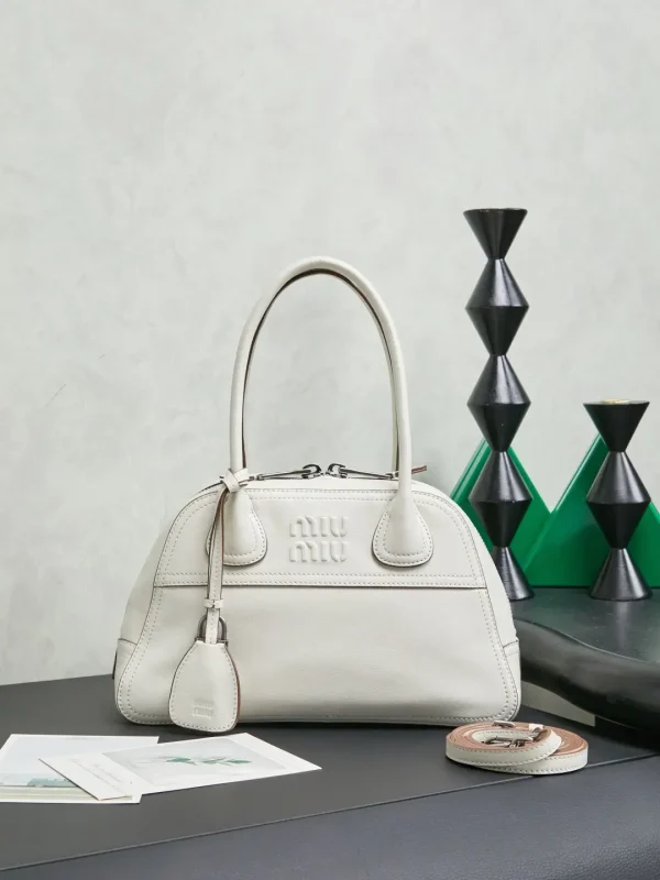 Miu Miu White Leather Top Handle Bag image 1