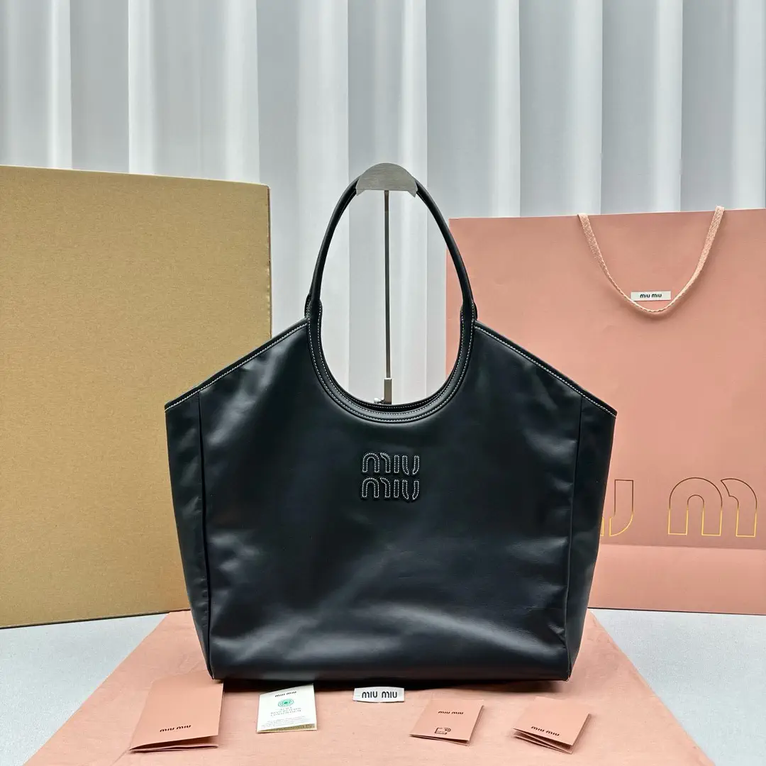 Miu Miu Embossed Logo Large Tote Bag image 1
